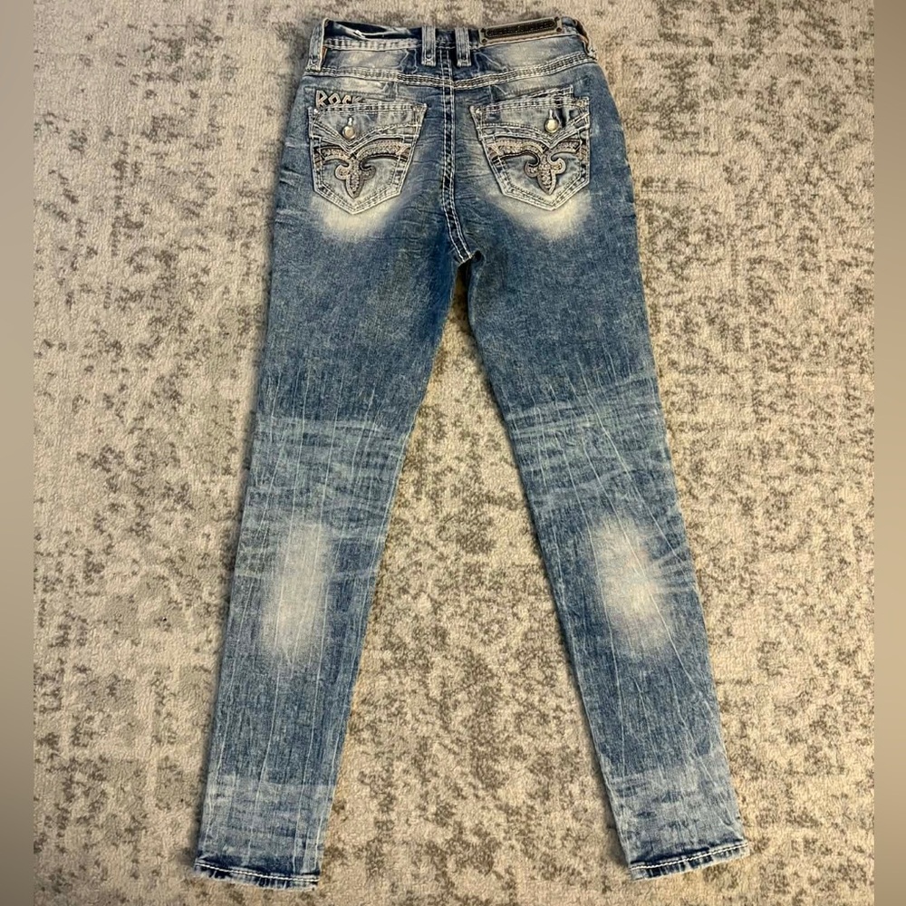 Rock Revival Cheryn Ultra High Rise Curvy Skinny Diamond Bling Women Jeans 26